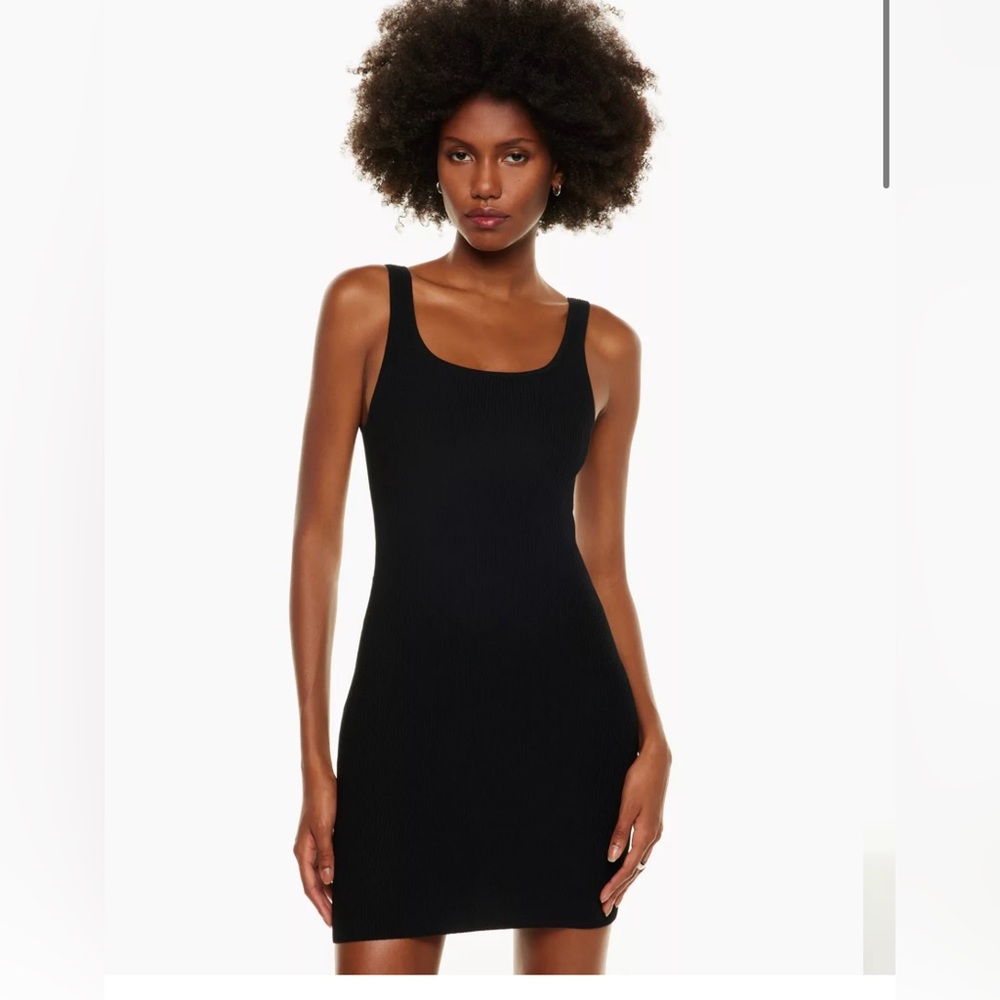 Babaton Aritzia Sculpt Knit Mini Dress Black, Small, worn once like new